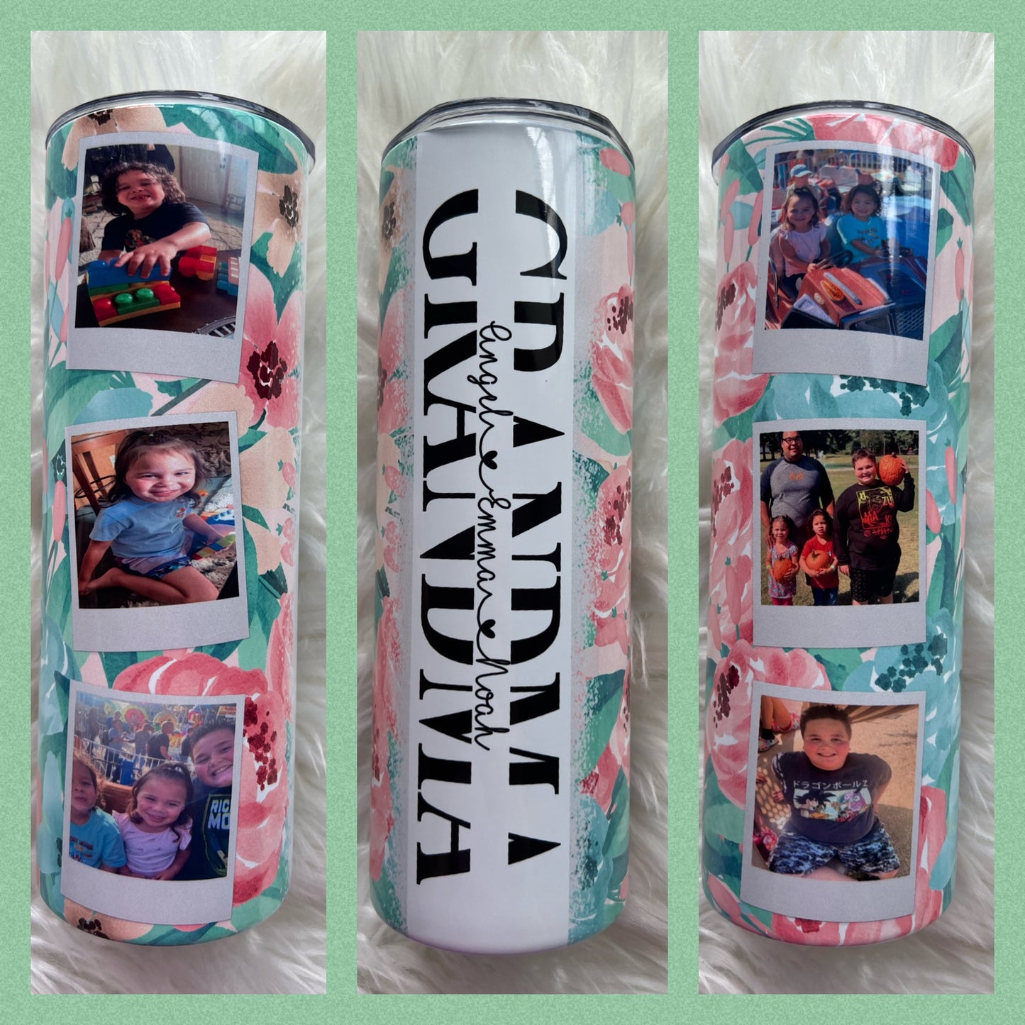 Floral Print Photo Tumbler