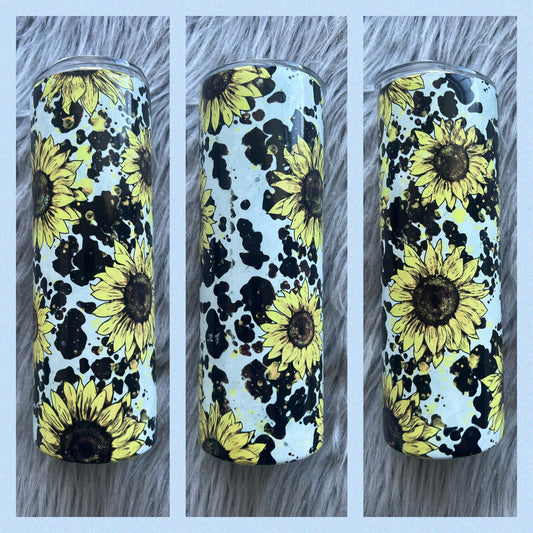 Cowhide Sunflower Tumbler