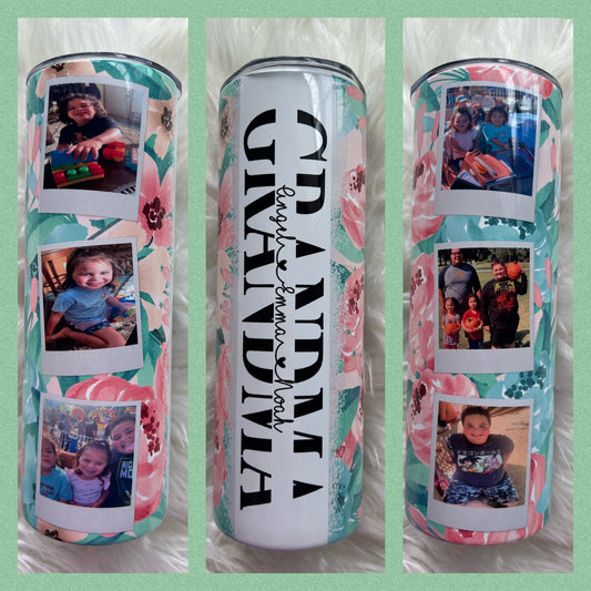 Floral Print Photo Tumbler