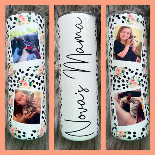 Rose Polka Dot Photo Tumbler